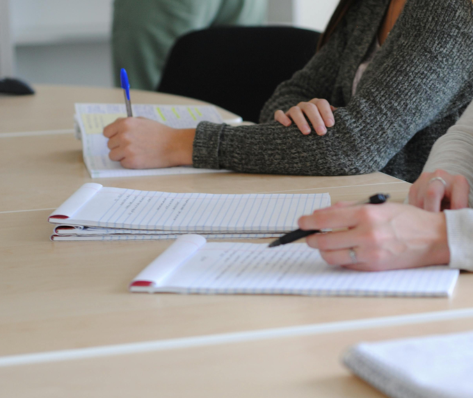 Participants working in a session